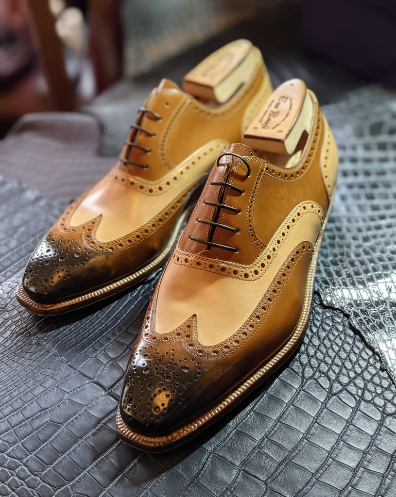 Enzo Bonafe - Camel & Cream Calf, UK 9.5 - Ascot Shoes