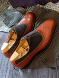 Vass Oxford - Navy Suede & Cognac Calf, UK 10, K last - Ascot Shoes