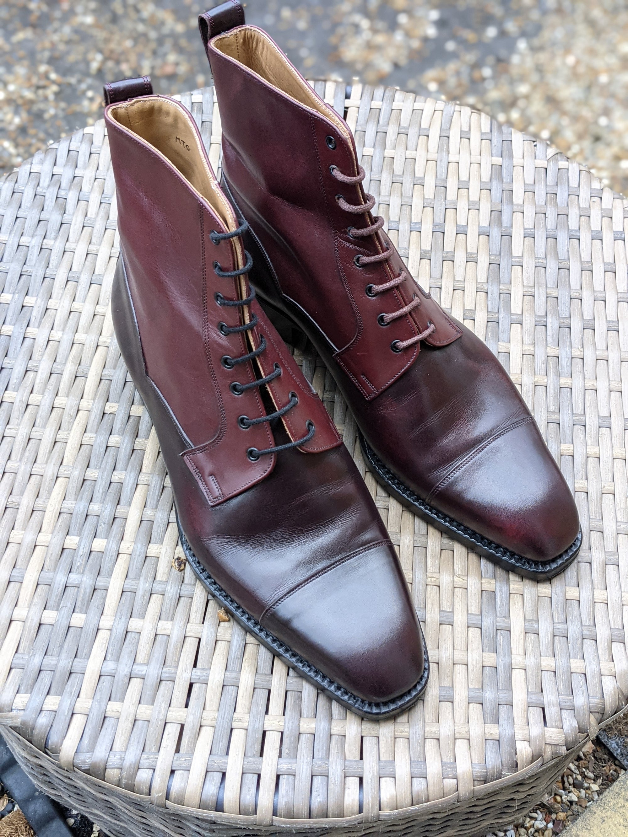 Vass Derby Tall Boots - Oxblood Calf, UK 10, U last - Ascot Shoes