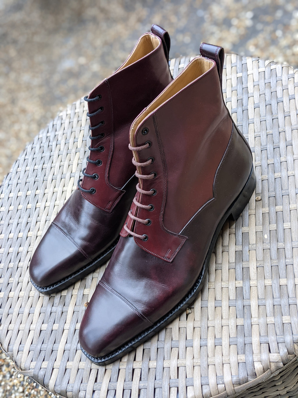 Vass Derby Tall Boots - Oxblood Calf, UK 10, U last - Ascot Shoes