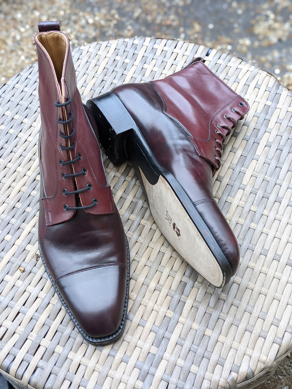 Vass Derby Tall Boots - Oxblood Calf, UK 10, U last - Ascot Shoes