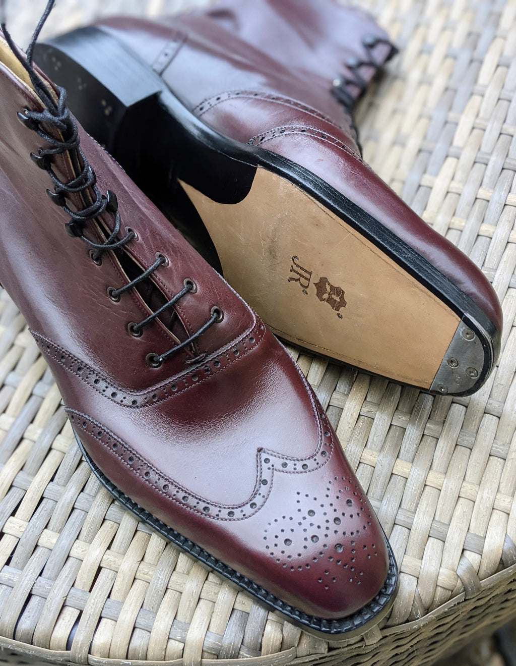 Vass Oxford Tall Boots - Oxblood, UK 10, K last - Ascot Shoes