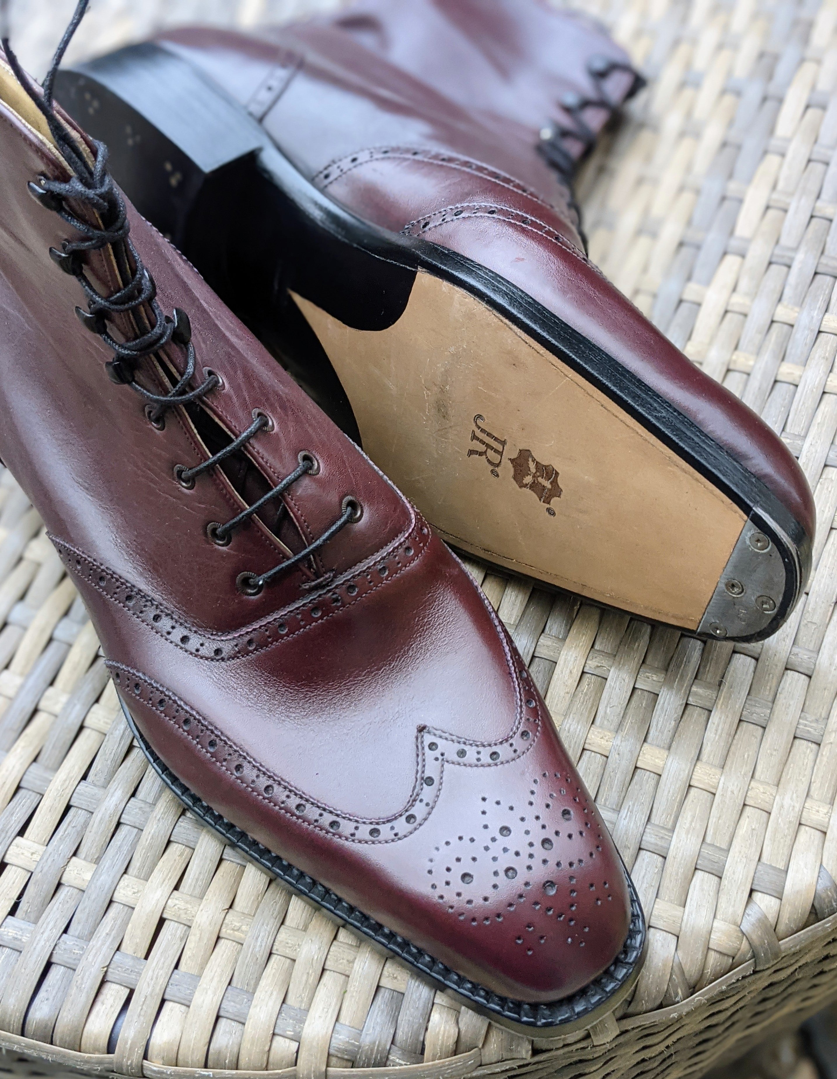 Vass Oxford Tall Boots - Oxblood, UK 10, K last - Ascot Shoes