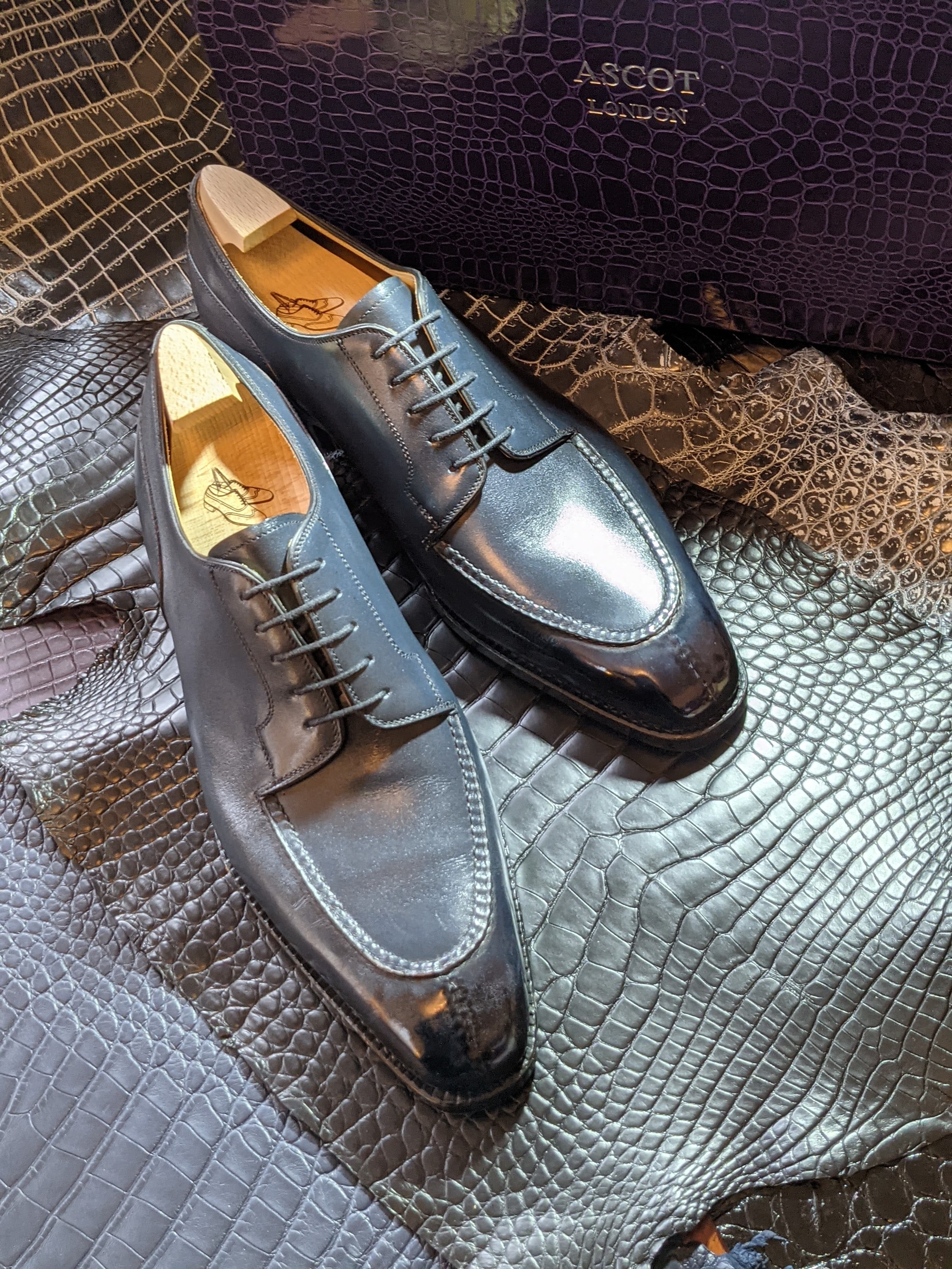 Ascot Kaan - Blue Calf, UK 9.5, U last - Ascot Shoes