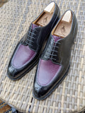 Ascot Kaan - Black Calf & Purple Hatch Grain, UK 8, K last - Ascot Shoes