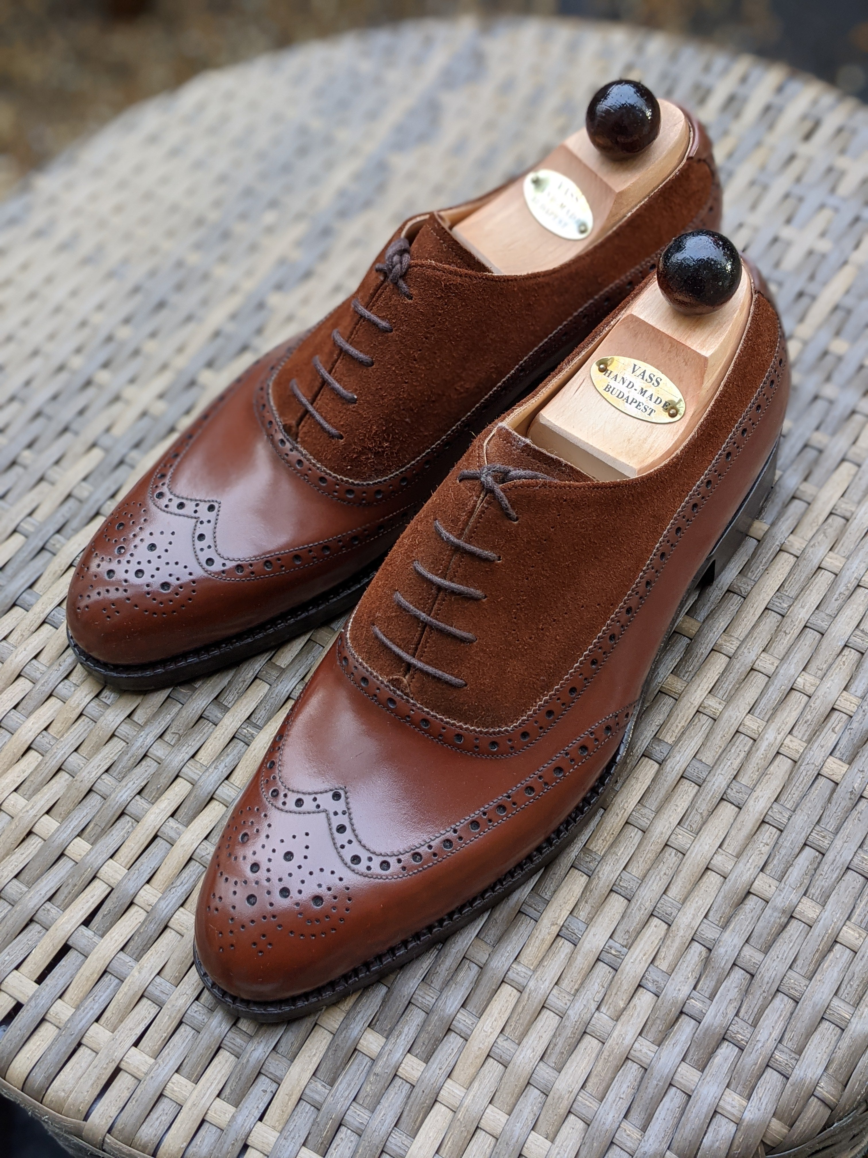 Vass Budapest - Cognac & Suede Calf, UK 10, F last - Ascot Shoes