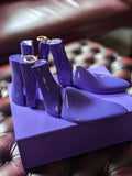 Solid Wood Lasted 3 Piece Boot Tree - Lacquer Purple - Ascot Shoes