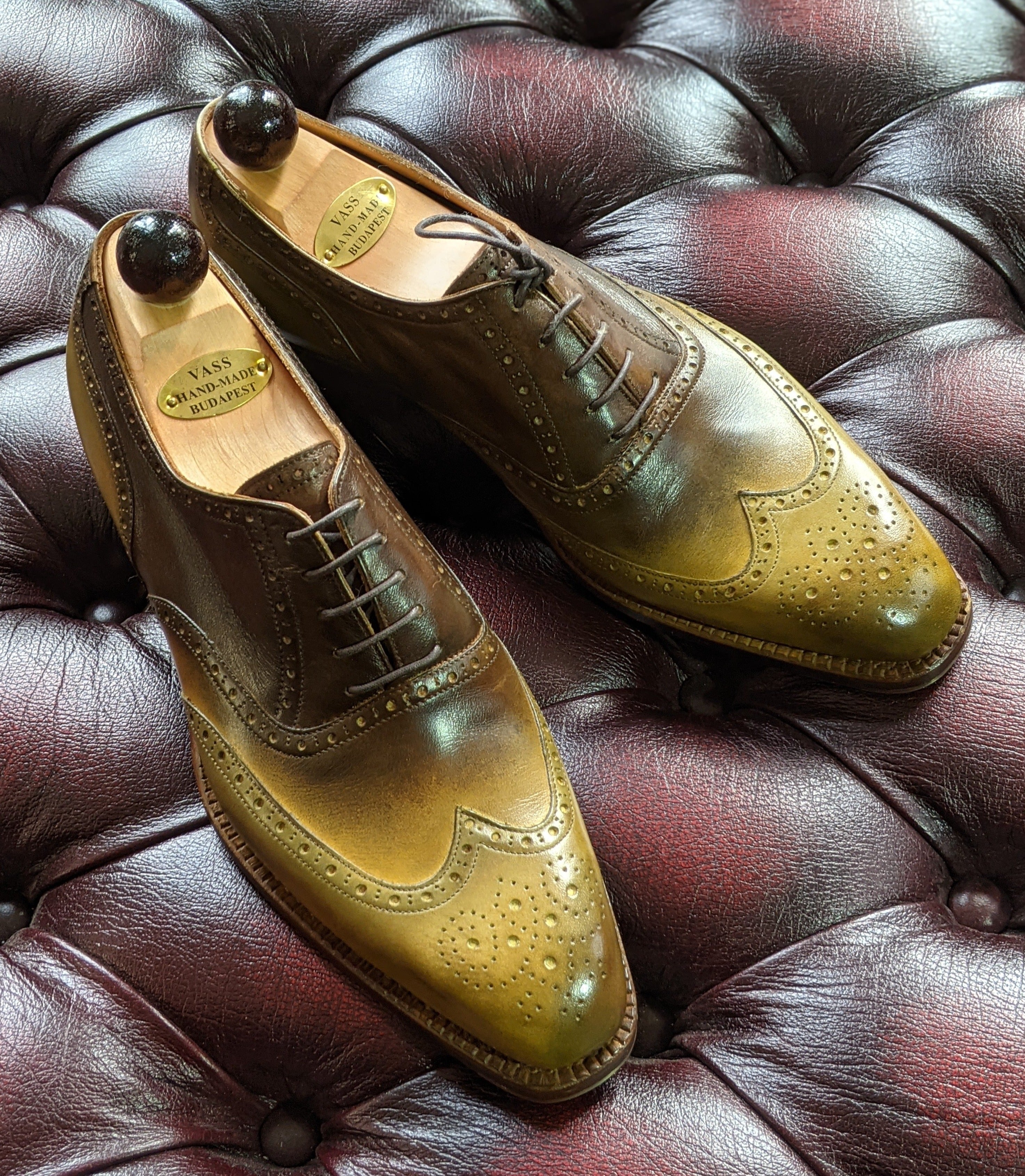 Vass Budapest - Green Patina, UK 7.5, U last - Ascot Shoes