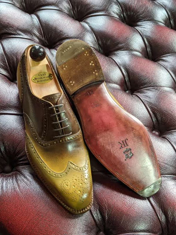Vass Budapest - Green Patina, UK 7.5, U last - Ascot Shoes
