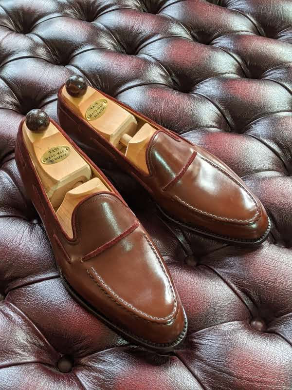 Vass Penny Loafer - 6125 Dark Cognac, UK 10, F last - Ascot Shoes