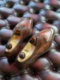 Ascot Kaan - Walnut Museum Calf & Cognac Crocodile, UK 9, U last - Ascot Shoes