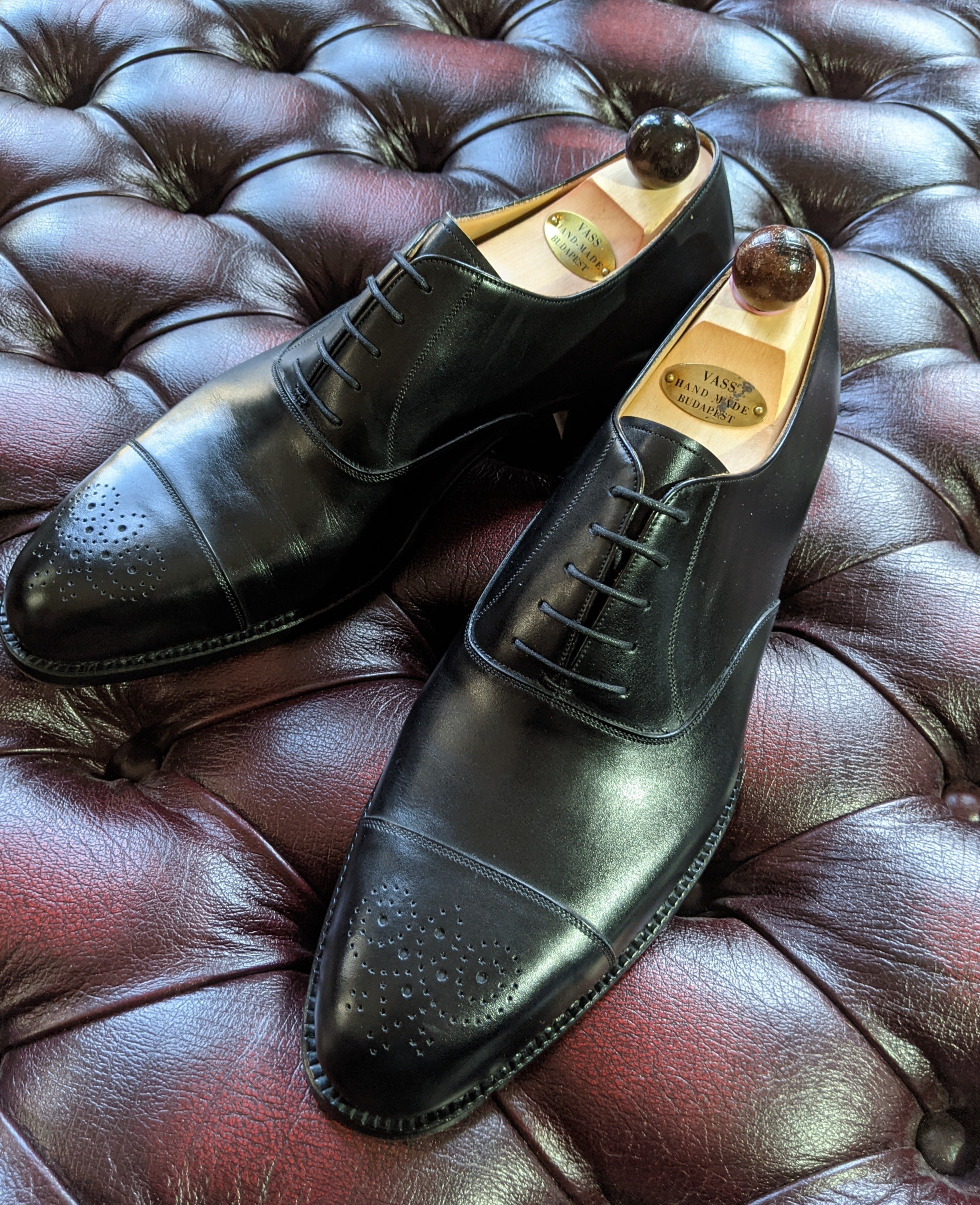 Vass Oxford - Black Calf, UK 11, F last - Ascot Shoes