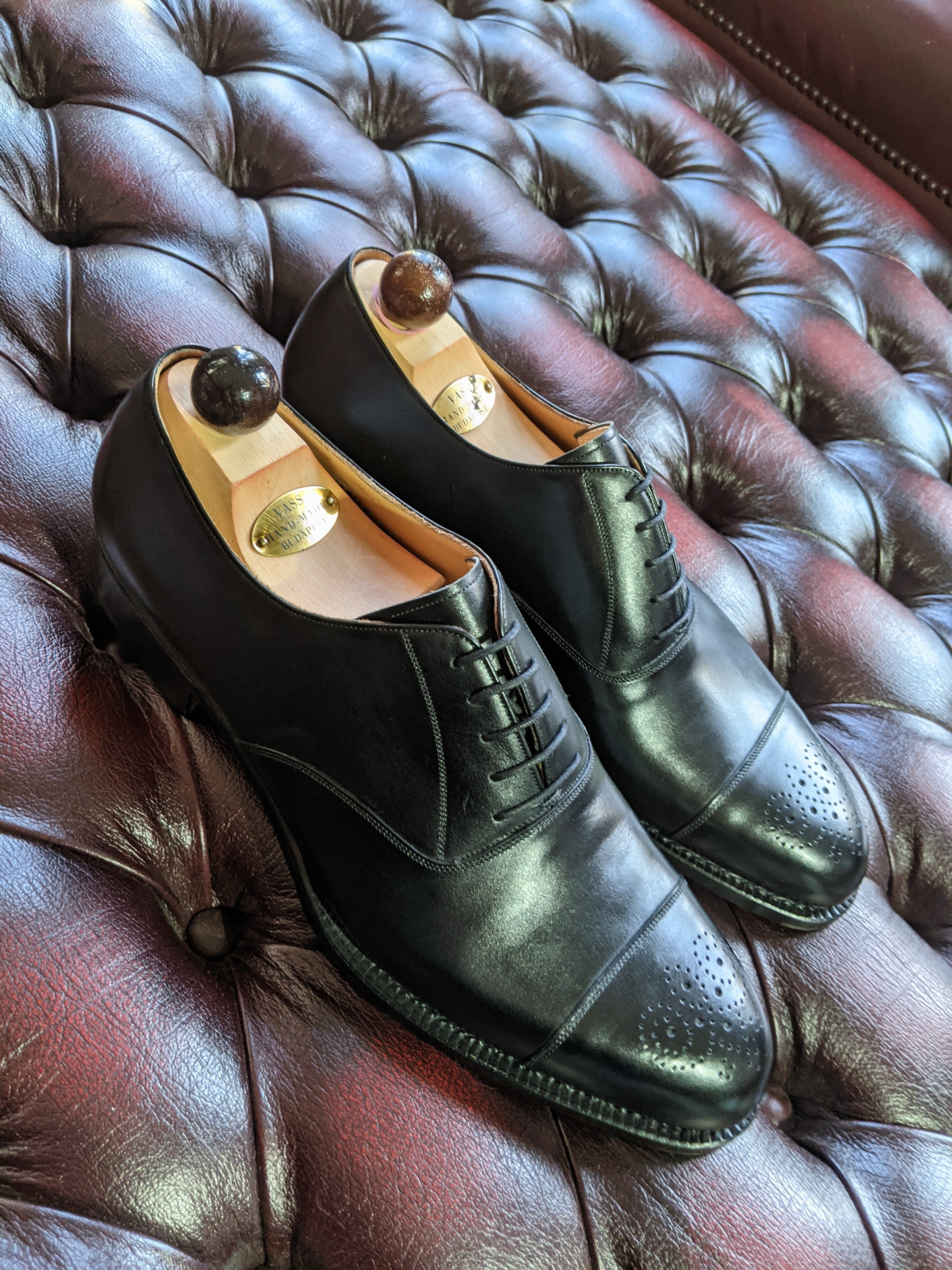 Vass Oxford - Black Calf, UK 11, F last - Ascot Shoes