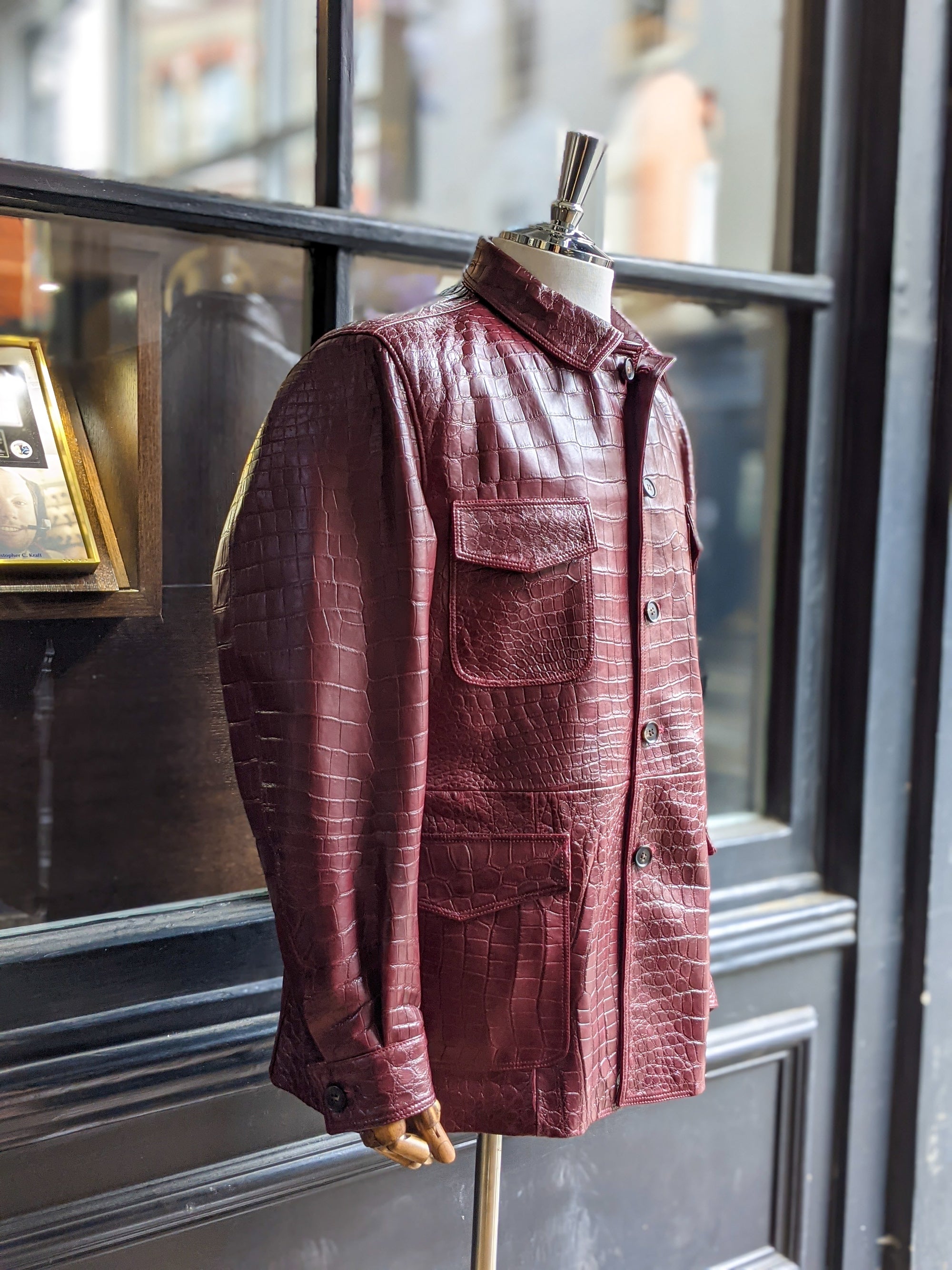 Ascot Safari Jacket - Bordeaux Crocodile - Ascot Shoes