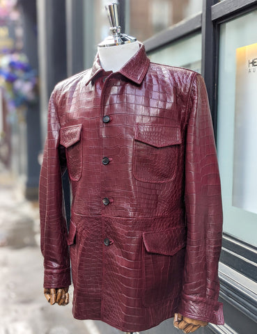 Ascot Safari Jacket - Bordeaux Crocodile