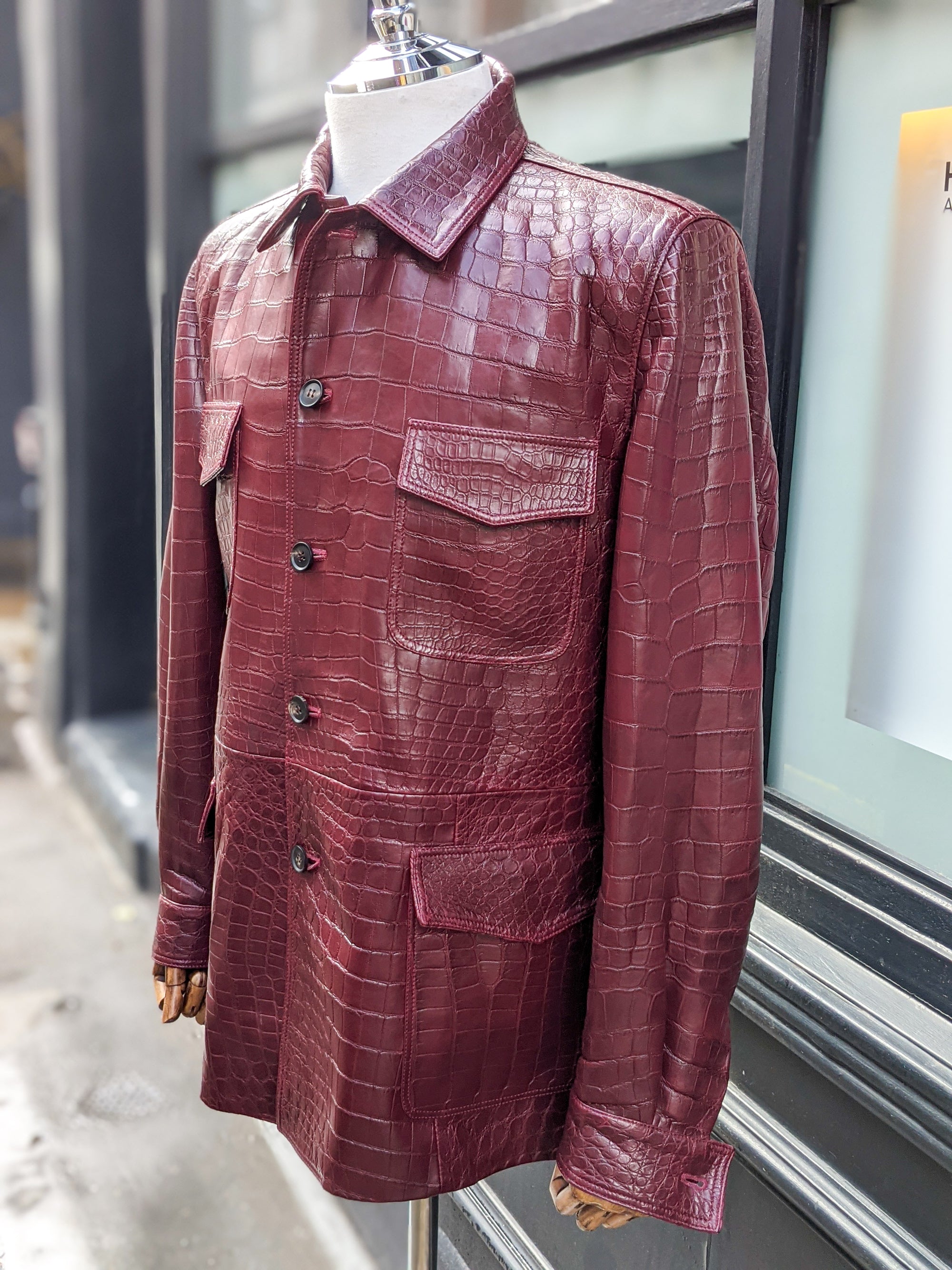 Ascot Safari Jacket - Bordeaux Crocodile - Ascot Shoes