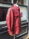 Ascot Safari Jacket - Cherry Red Crocodile - Ascot Shoes