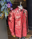 Ascot Safari Jacket - Cherry Red Crocodile - Ascot Shoes