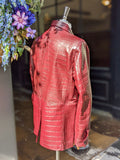 Ascot Safari Jacket - Cherry Red Crocodile - Ascot Shoes