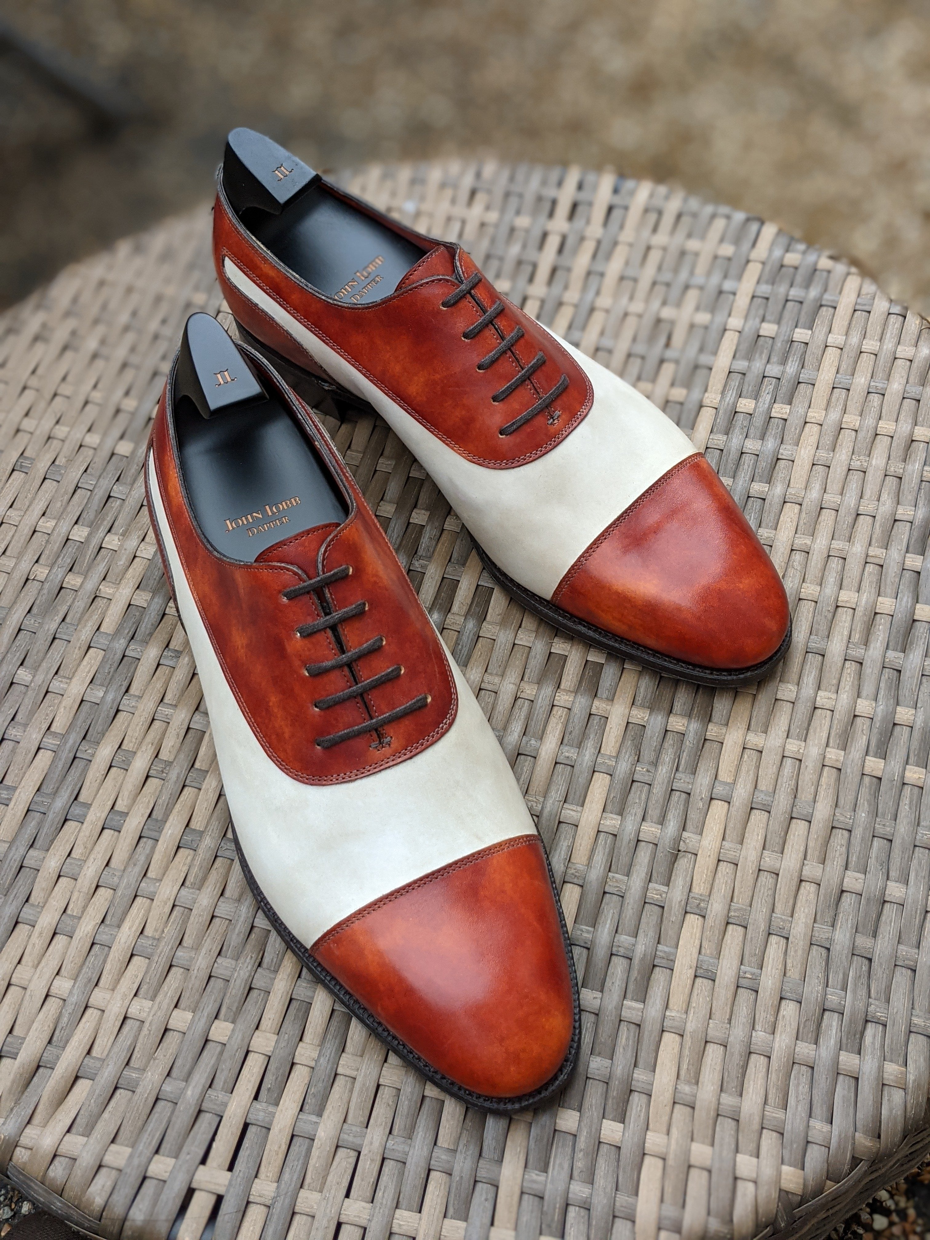 John Lobb - Stafford - Misty & White Calf - UK10.5 - EE fitting - Ascot Shoes