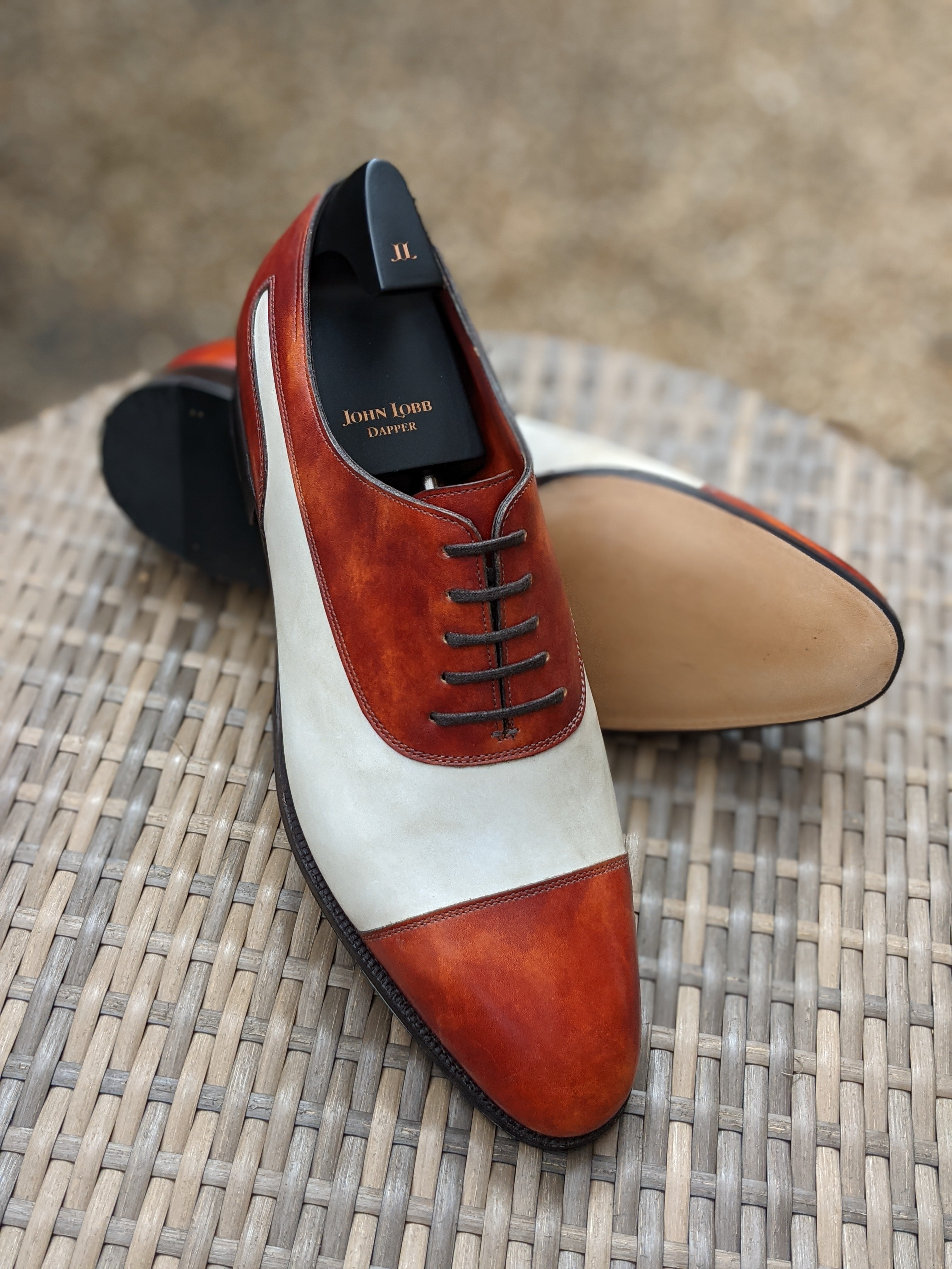 John Lobb - Stafford - Misty & White Calf - UK10.5 - EE fitting - Ascot Shoes