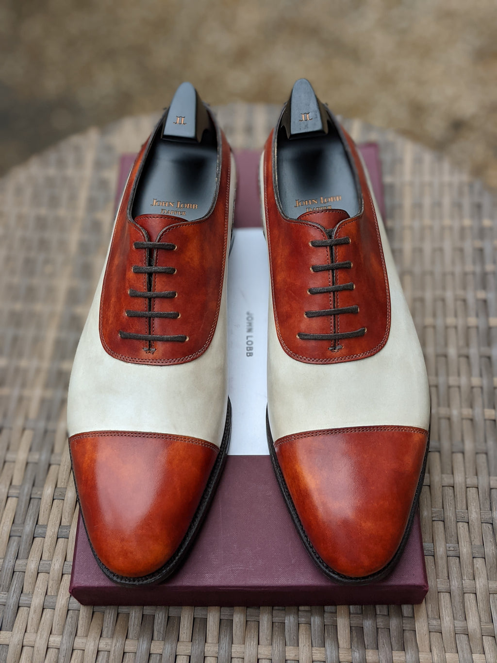 John Lobb - Stafford - Misty & White Calf - UK10.5 - EE fitting - Ascot Shoes