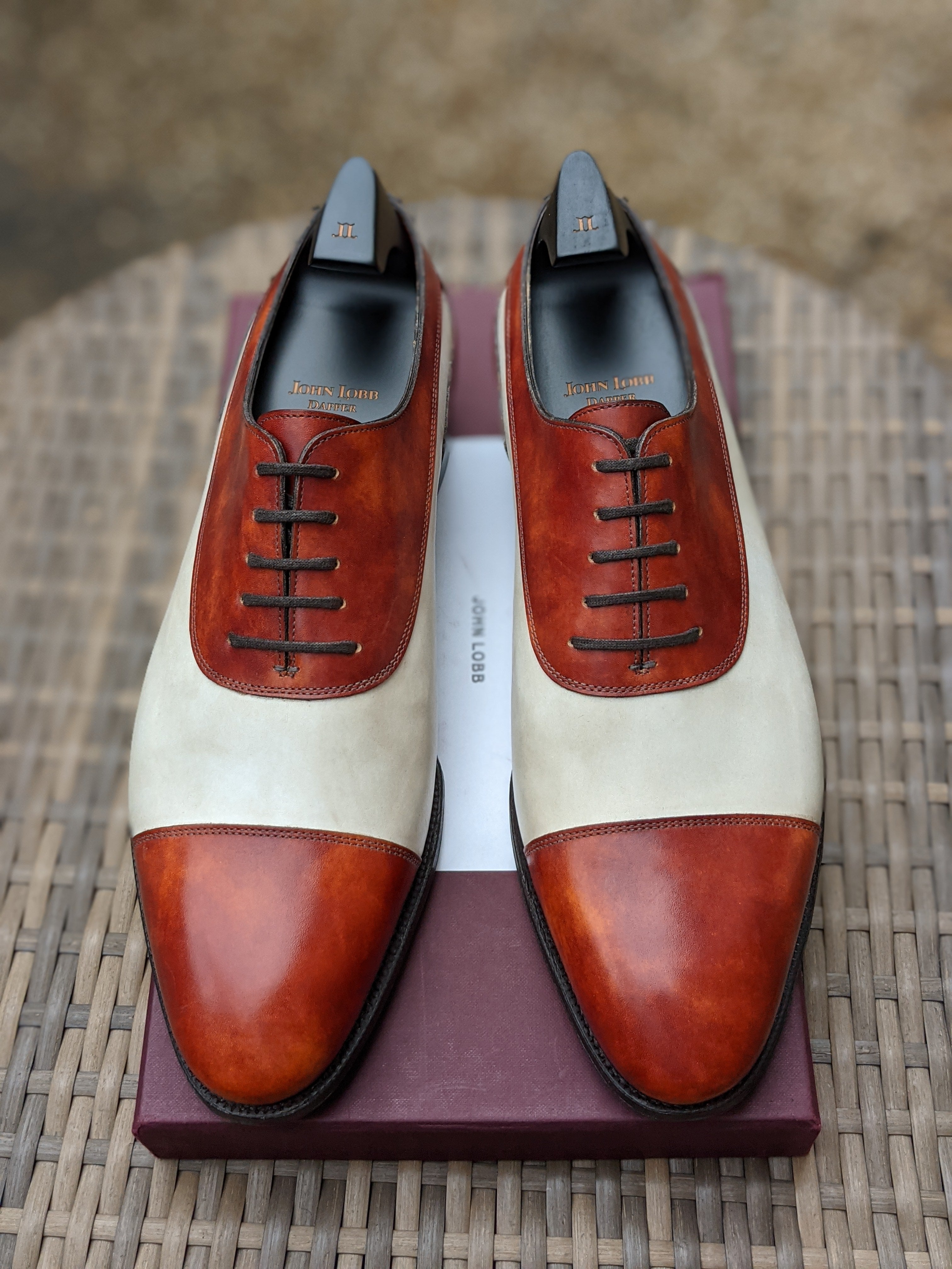 John Lobb - Stafford - Misty & White Calf - UK10.5 - EE fitting - Ascot Shoes