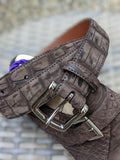 Bespoke Belt - Brown Nubuck Crocodile - Ascot Shoes