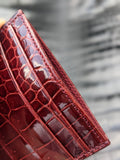 Credit Card Slip - Burgundy Alligator - Ascot Shoes
