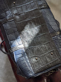 Bespoke Overnight Bag - Blue & Black Crocodile - Ascot Shoes