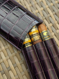 Bespoke Cigar Case - Purple Crocodile - Ascot Shoes