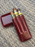 Bespoke Cigar Case - Bordeaux Crocodile - Ascot Shoes