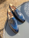 Ascot Sinatra - Blue Alligator & Navy Calf - Ascot Shoes