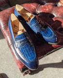 Ascot Sinatra - Blue Alligator & Navy Calf - Ascot Shoes