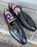 Ascot Sinatra - Black Crocodile & Black Calf - Ascot Shoes