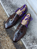 Ascot Sinatra - Brown Crocodile & Brown Calf - Ascot Shoes