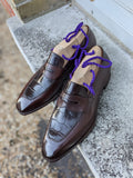 Ascot Sinatra - Brown Crocodile & Brown Calf - Ascot Shoes