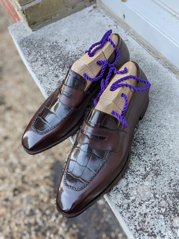 Ascot Sinatra - Brown Crocodile & Brown Calf