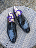 Ascot Sinatra - Black Crocodile & Black Calf - Ascot Shoes