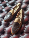 Belgian Loafer - Brown Alligator & Tan Calf - Ascot Shoes