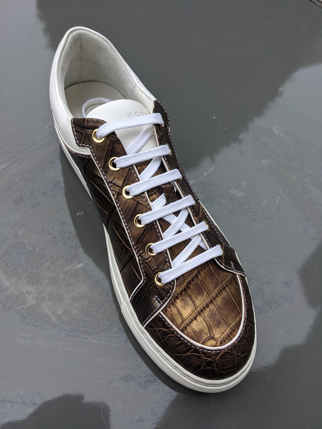 Ascot Sneakers - Bronze Alligator - EU 43/ UK 9/ US 10 - Ascot Shoes