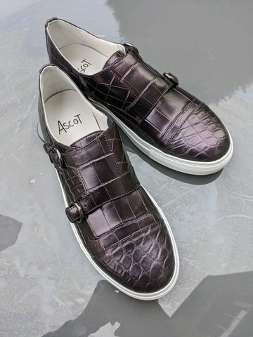 Ascot DM Sneakers - Metallic Purple Alligator - EU 43.5/ UK 9.5/ US 10.5