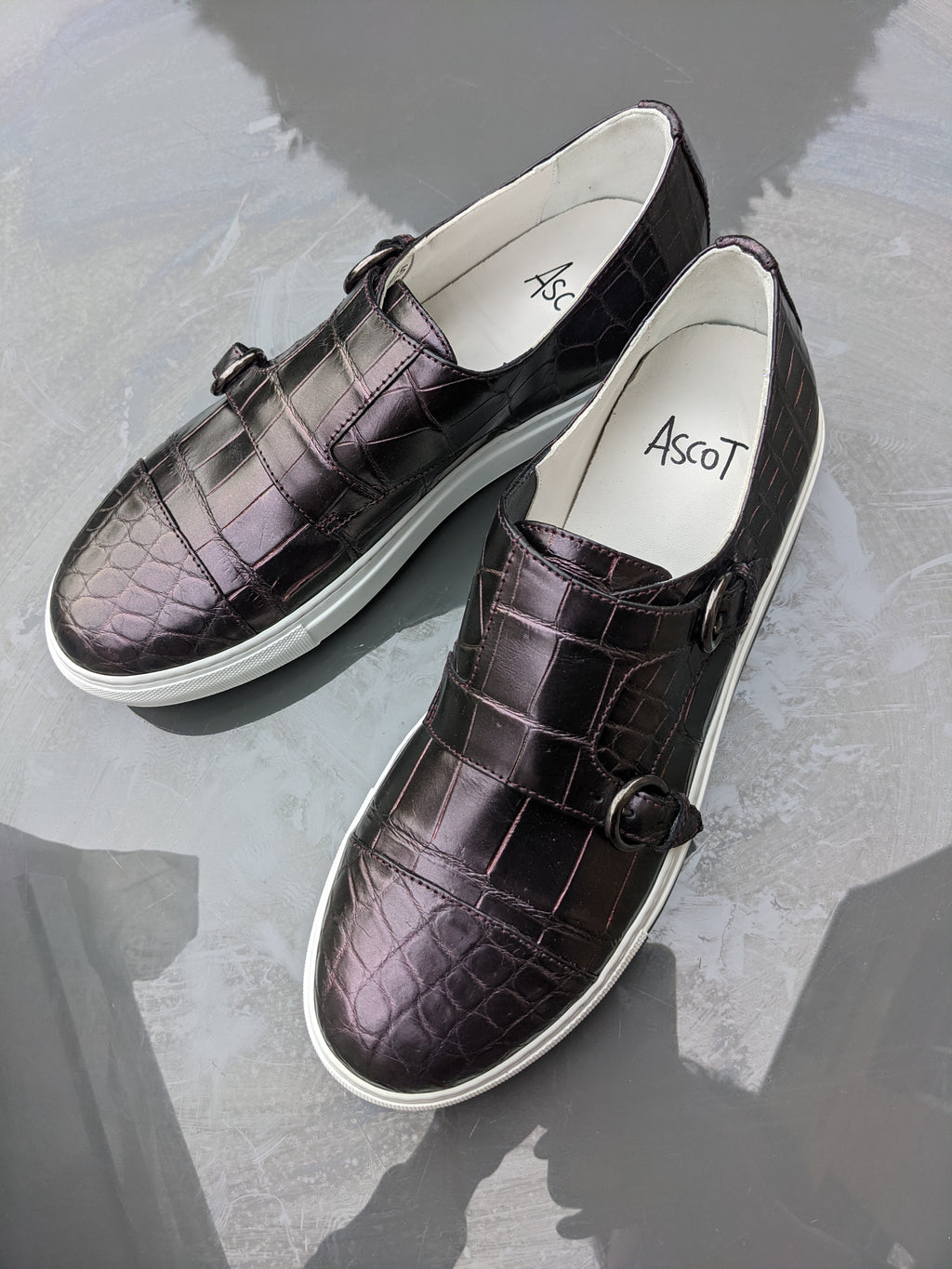 Ascot DM Sneakers - Metallic Purple Alligator - EU 43.5/ UK 9.5/ US 10.5 - Ascot Shoes