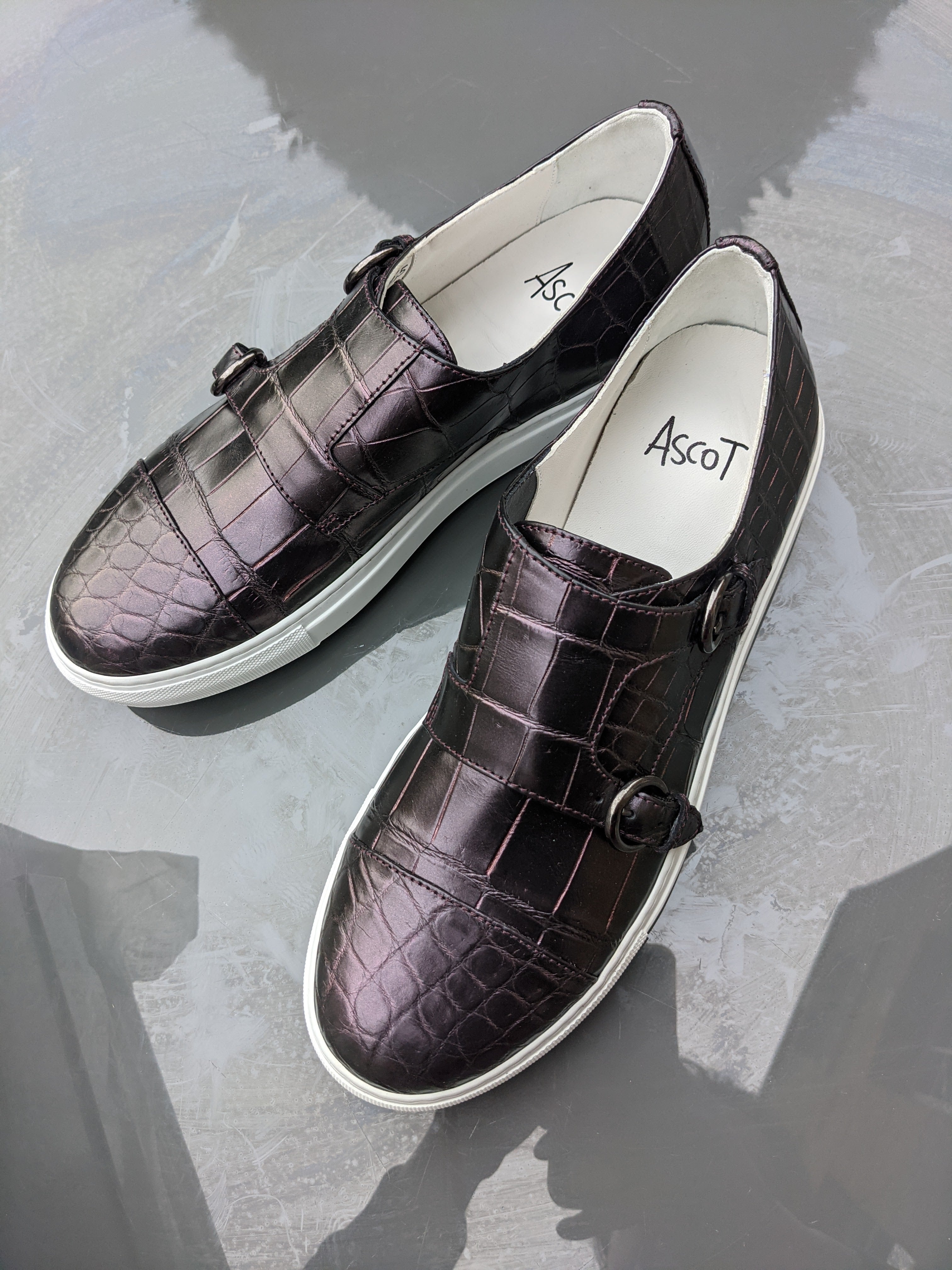 Ascot DM Sneakers - Metallic Purple Alligator - EU 43.5/ UK 9.5/ US 10.5 - Ascot Shoes