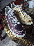 Ascot Sneakers - Purple Metallic Alligator - EU 43.5/ UK 9.5/ US 10.5 - Ascot Shoes