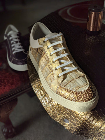 Ascot Sneakers - Gold Alligator - EU 43.5/ UK 9.5/ US 10.5
