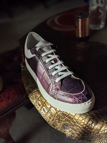 Ascot Sneakers - Purple Metallic Alligator - EU 43.5/ UK 9.5/ US 10.5