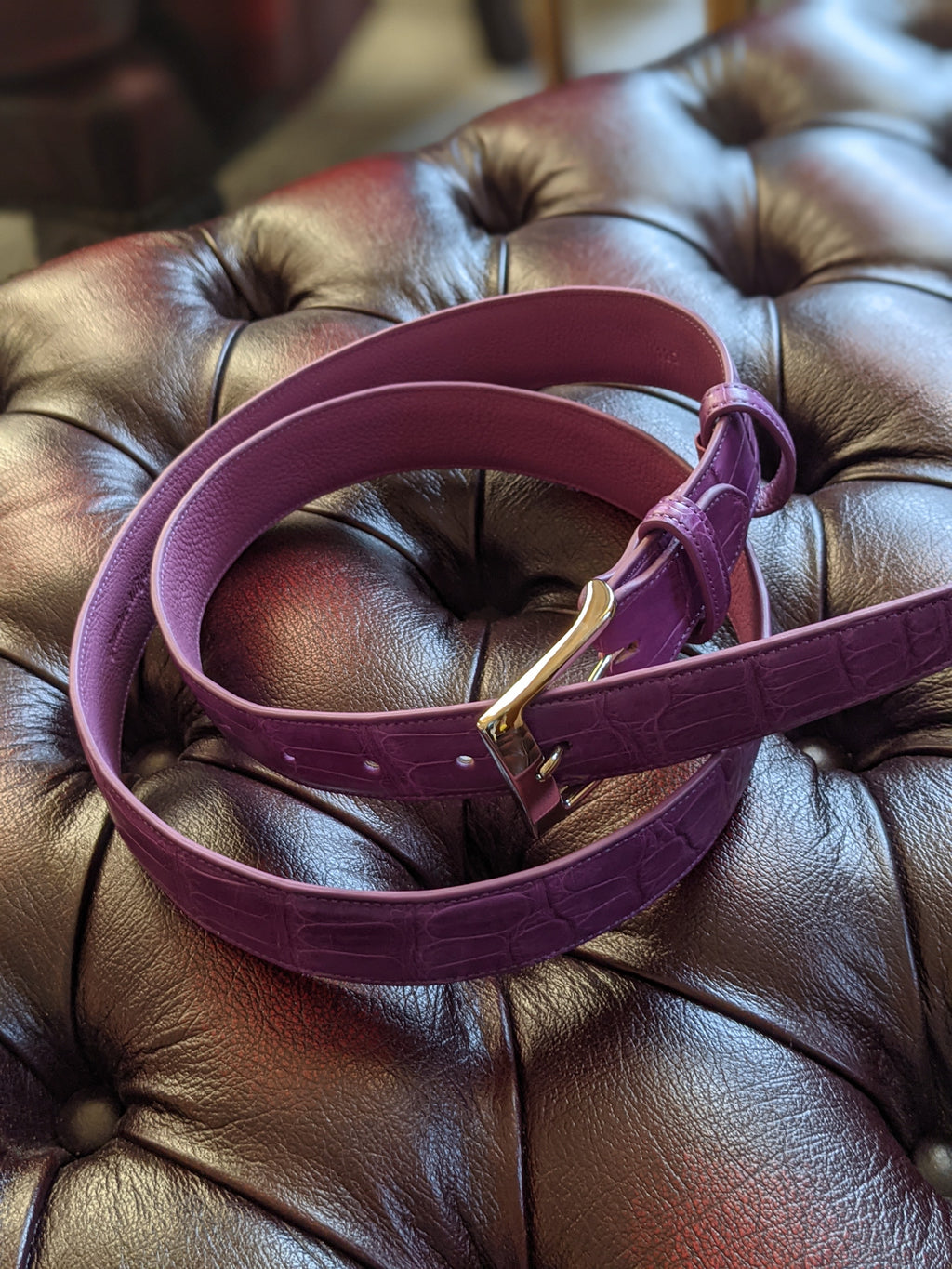 Bespoke Belt - Purple Nile Crocodile - Ascot Shoes