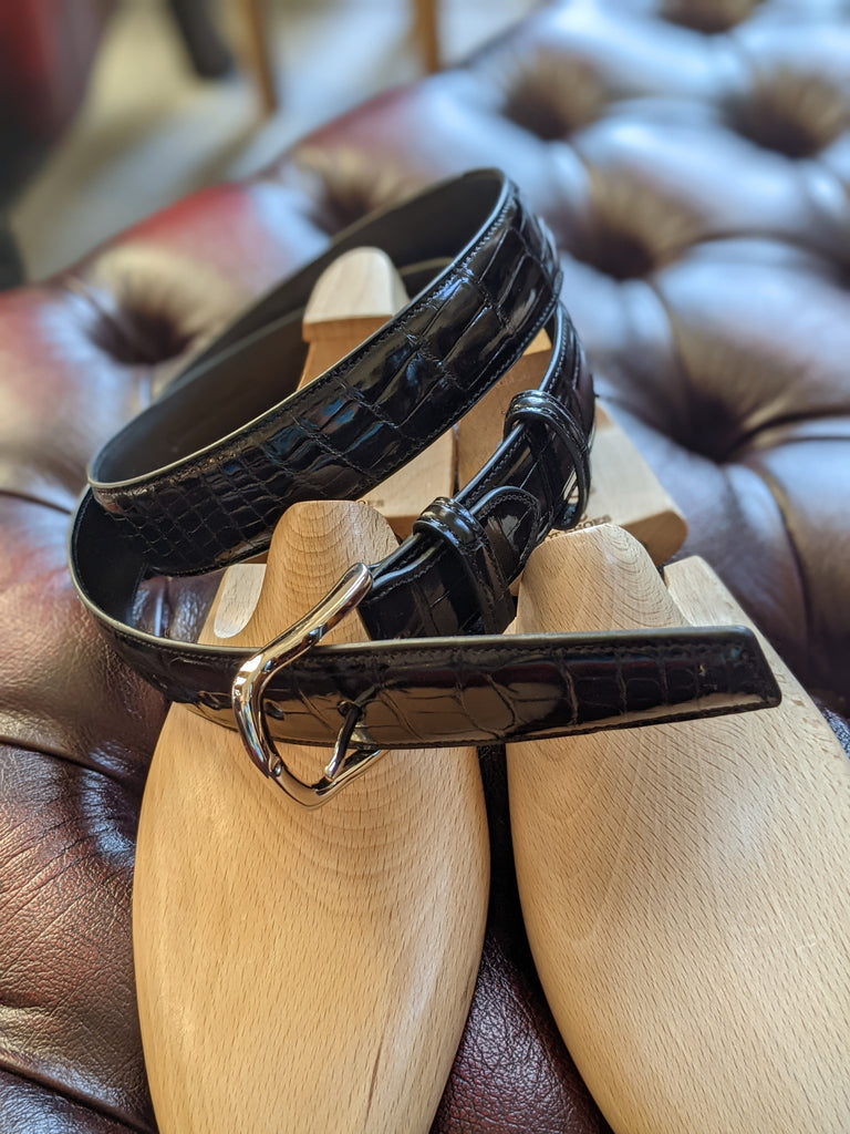 Bespoke Belt - Black Crocodile - Ascot Shoes
