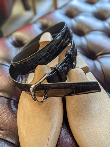 Bespoke Belt - Black Crocodile